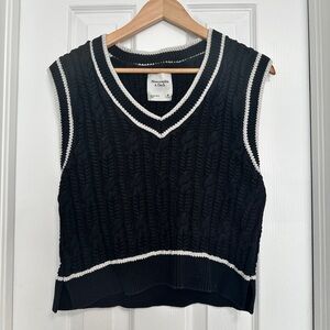 Abercrombie & Fitch Black Cable Knit Sweater